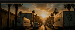Hollywood production street at sunrise