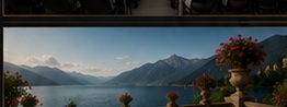 Italian lakeside terrace