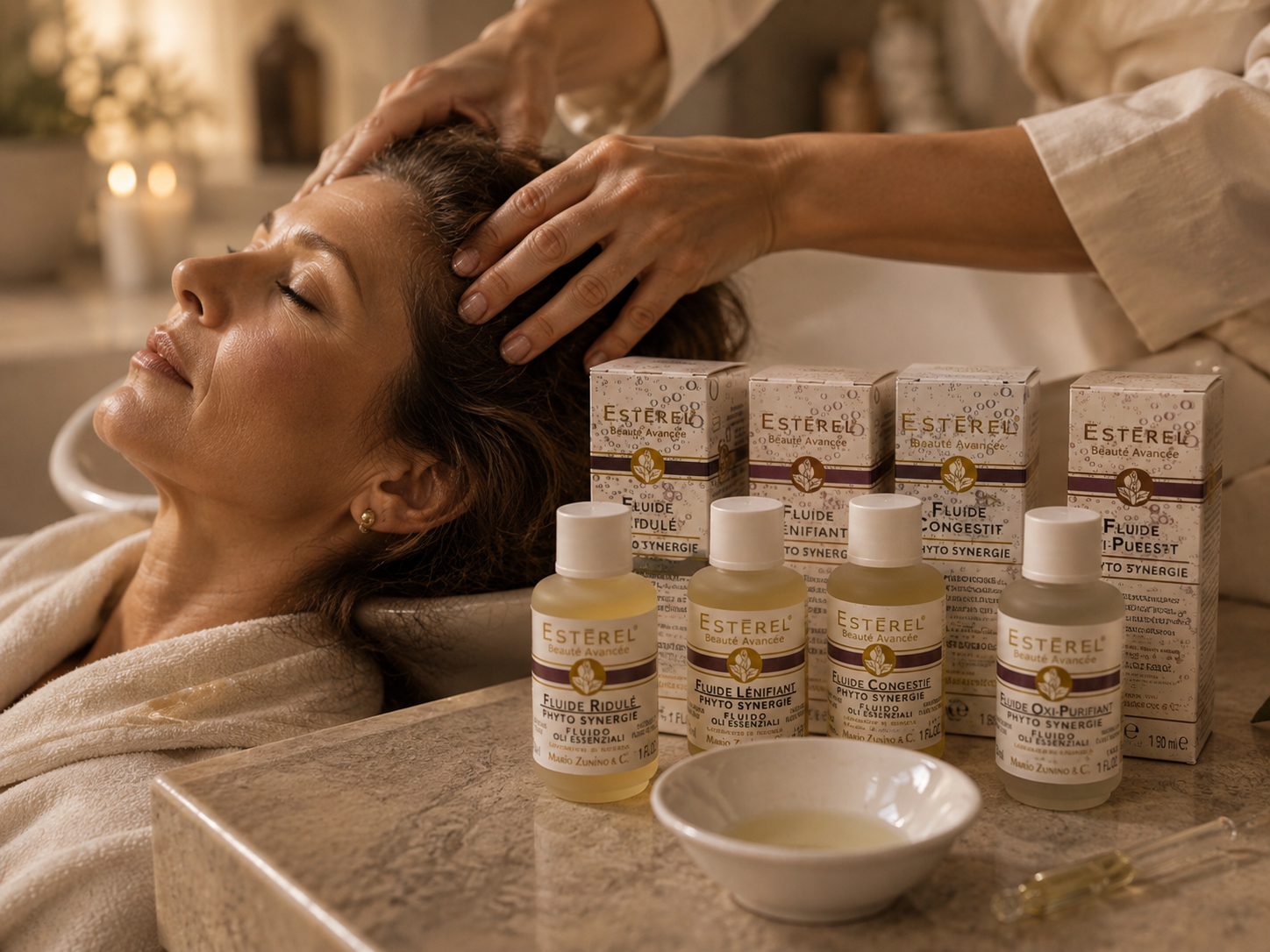 Aromatherapy scalp ritual with House essential fluides